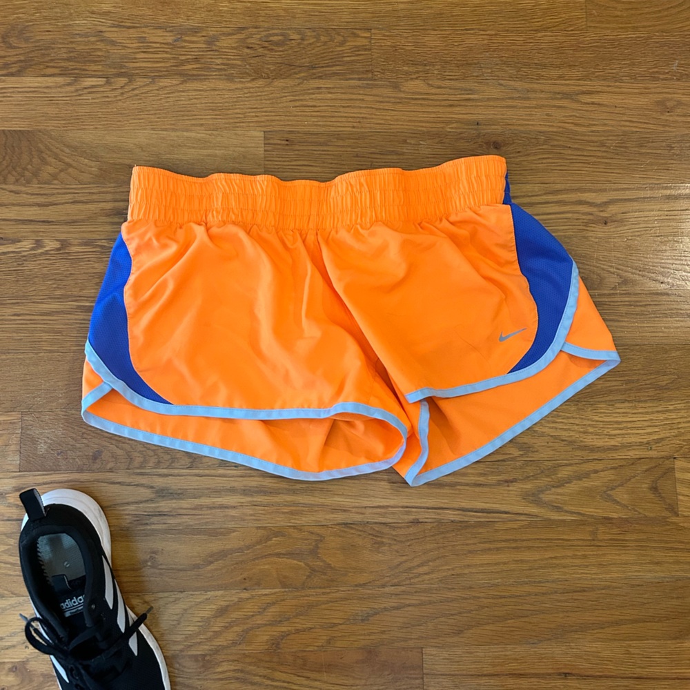 Nike Dri-FIT Orange and Blue Shorts Bright Orange Running Shorts Large
